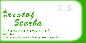 kristof sterba business card